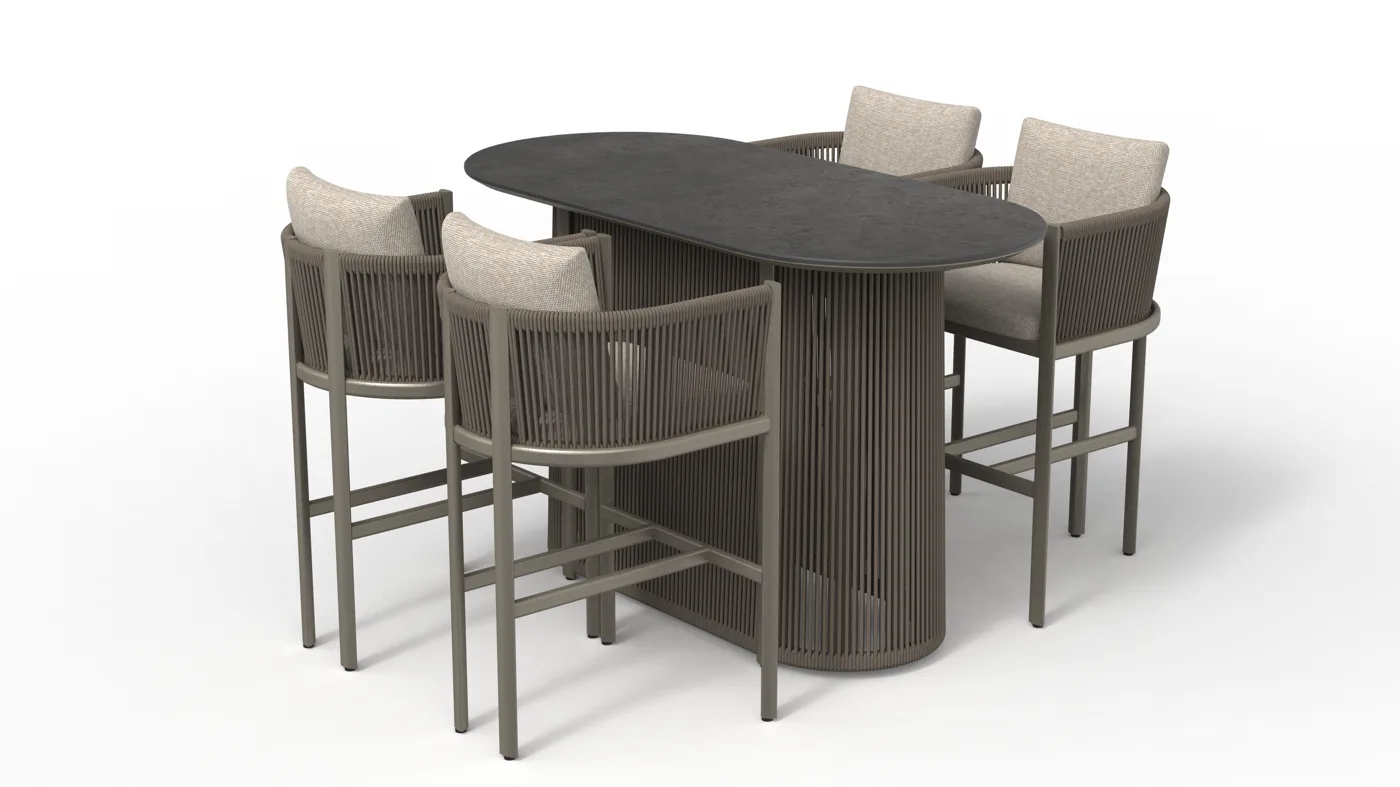 Balud bar set (table + stools, assembled)