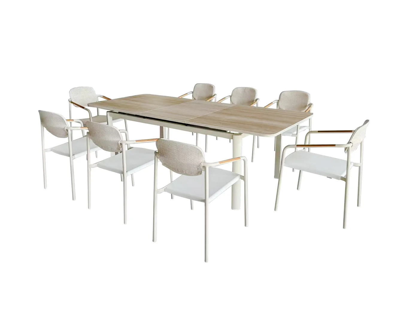 Hangin dining set (8-seat, no-arm chairs)